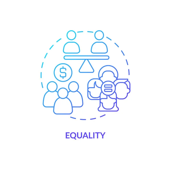 Igualdade Ícone Conceito Gradiente Azul Segurança Social Princípio Índice Crescimento —  Vetores de Stock