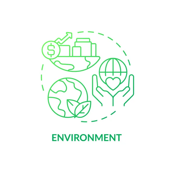 Środowiskowa Ikona Zielonego Gradientu Zrównoważona Strategia Element Indeksu Rozwoju Sprzyjającego — Wektor stockowy
