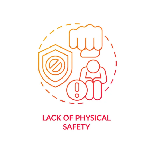 Lack Physical Safety Red Gradient Concept Icon Social Challenge Main — Stock Vector