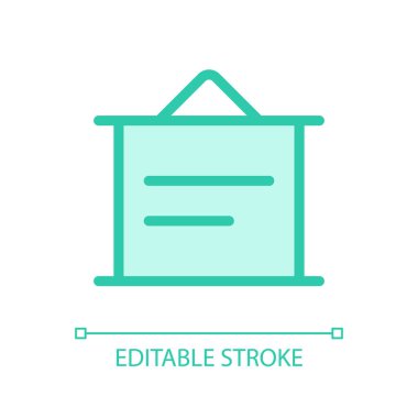 Sunum pikseli için projeksiyon ekranı mükemmel cam morfizmi ui simgesi. Şeffaflıkla doldurulmuş renk çizgisi ögesi. Cam morfizm tarzında bir vektör çizimi. Düzenlenebilir felç. Kullanılan Arial yazı tipi