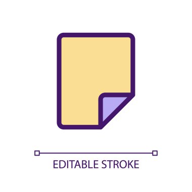 Belge pikseli mükemmel RGB renk ui simgesi. Çevirilecek dosya yükle. Basit doldurulmuş çizgi ögesi. Mobil uygulama için UX tasarımı. Vektör izole görüntü grafiği. Düzenlenebilir felç. Kullanılan Arial yazı tipi