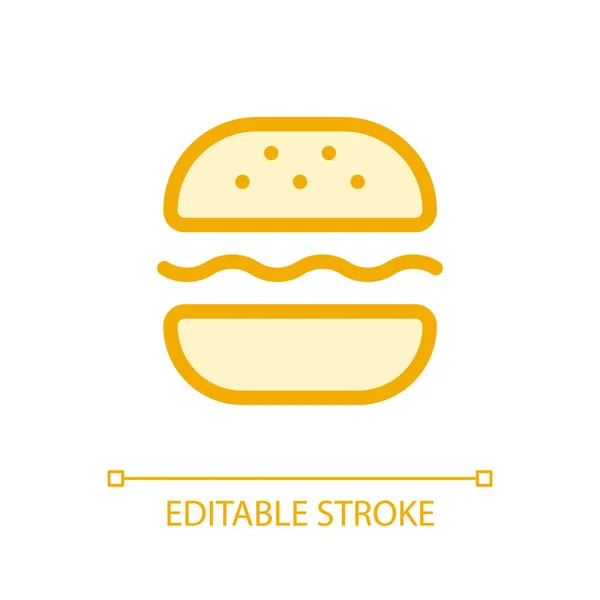 Burger Pixel Perfecto Glassmorphism Icono Comida Sustancial Comida Rápida Elemento — Archivo Imágenes Vectoriales