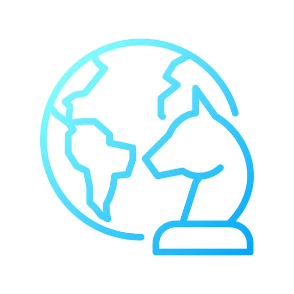Geopolítica Píxel Perfecto Gradiente Icono Vector Lineal Gobernanza Internacional Mapa — Vector de stock