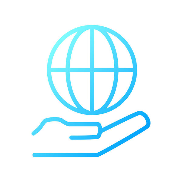 Интернет-сервис пикселей идеальный градиент линейного вектора значок. Глобальная сеть. Телекоммуникации по всему миру. Символ цвета тонкой линии. Пиктограмма в современном стиле. Векторный изолированный контур