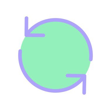 Düz renk ui simgesini yeniden yükle. Çeviri işlemi devam ediyor. Uygulamayı güncelle. Senkronizasyon bekleniyor. Mobil uygulama için basit doldurulmuş öge. Renkli, sağlam bir resim. Vektör izole edilmiş RGB illüstrasyonu