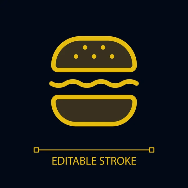 Burger Pixel Perfeito Glassmorphism Ícone Para Tema Escuro Refeição Fast —  Vetores de Stock