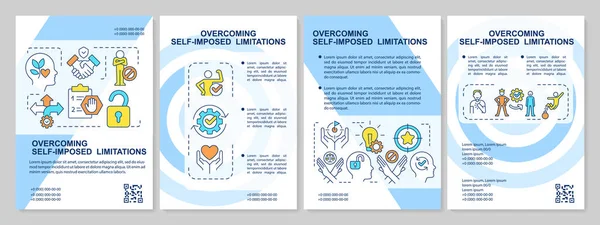Superando Limitações Auto Impostas Modelo Brochura Azul Desenho Folheto Com —  Vetores de Stock