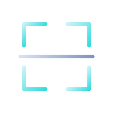 Resim çevirisi düz gradyan iki renkli ui simgesi. Yenilikçi teknoloji. Metin tanıma özelliği. Basit bir piktogram. Arayüz, mobil uygulama için UX tasarımı. Vektör izole edilmiş RGB illüstrasyonu