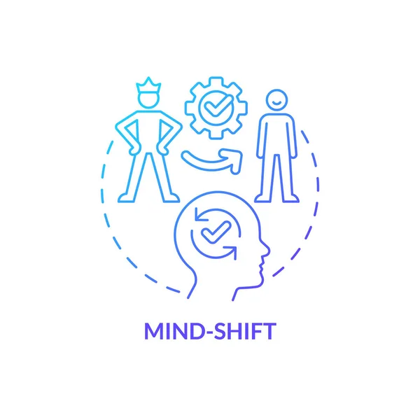 Icône Concept Dégradé Bleu Mind Shift Développement Personnel Surmonter Les — Image vectorielle