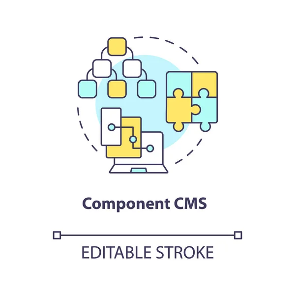 Componente Icono Concepto Cms Plataforma Web Publicar Contenido Optimizar Publicación — Vector de stock