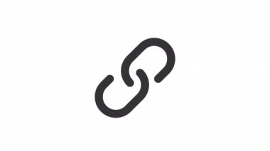 Animasyon hiperbağlantı hattı ui simgesi. Dijital referans. Şeffaf arkaplanda alfa kanalı olan kusursuz HD video. Taslak izole edilmiş kullanıcı arayüzü ögesi hareketli grafik canlandırması