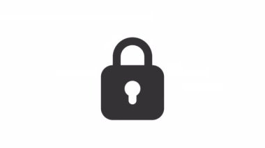 Animasyon kilit hattı ui simgesi. Siber güvenlik. Yanlış şifre. Şeffaf arkaplanda alfa kanalı olan kusursuz HD video. Taslak izole edilmiş kullanıcı arayüzü ögesi hareketli grafik canlandırması