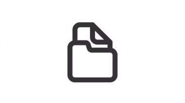 Dizin satırı ui simgesinde canlandırılmış dosya. Dijital depolama. Şeffaf arkaplanda alfa kanalı olan kusursuz HD video. Taslak izole edilmiş kullanıcı arayüzü ögesi hareketli grafik canlandırması