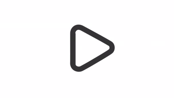 Geanimeerde Speellijn Icoon Multimediaspeler Controle Naadloze Lus Video Met Alfa — Stockvideo