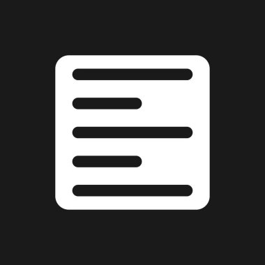 Karanlık mod glyph ui simgesini yaz. Tam belge çevirisi. Bilgi. Kullanıcı arayüzü tasarımı. Siyah uzayda beyaz siluet sembolü. Ağ ve cep telefonu için sağlam bir resim. Vektör izole illüstrasyonu