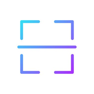 Görüntü tercüme piksel mükemmel gradyan ui simgesi. Yenilikçi teknoloji. Metin tanıma özelliği. Satır rengi kullanıcı arayüzü sembolü. Modern tarz pictogram. Vektör izole edilmiş taslak çizimi