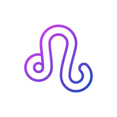 Leo piksel mükemmel gradyan doğrusal vektör simgesi. Zodyak işaretini ateşle. Batı astroloji elementi aslan. Kişilik özellikleri. İnce çizgi renk sembolü. Modern tarz pictogram. Vektör izole çizimi