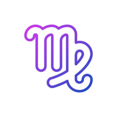 Başak pikseli mükemmel gradyan vektör simgesi. Zodyak takımyıldızının Dünya işareti. Astrolojik bakire. İnce çizgi renk sembolü. Modern tarz pictogram. Vektör izole çizimi