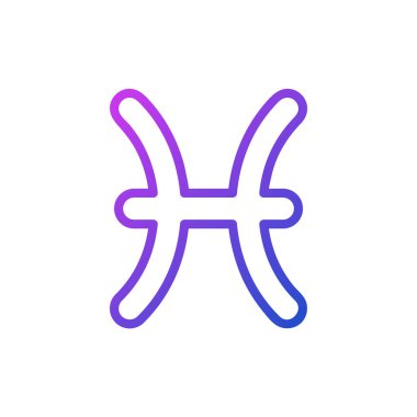 Balık pikseli mükemmel gradyan vektör ikonu. Su burcu. Astrolojik balıklar. Doğum takımyıldızı. İnce çizgi renk sembolü. Modern tarz pictogram. Vektör izole çizimi