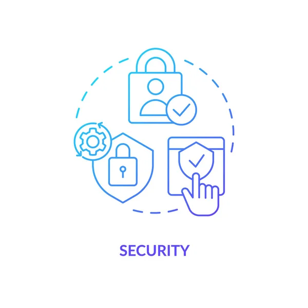Символ Синего Градиента Безопасности Защита Веб Сайта Безопасность Интернете Предотвратить — стоковый вектор
