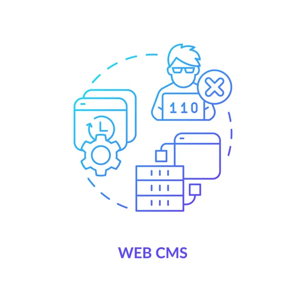 Sistema Gerenciamento Conteúdo Web Ícone Conceito Gradiente Azul Plataforma Cms — Vetor de Stock