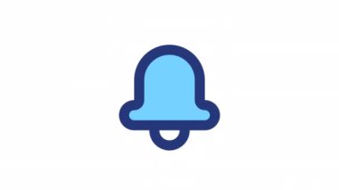 Canlandırılmış alarm rengi ui simgesi. Tebligat sesi. Yeni mesaj sinyali. Şeffaf arkaplanda alfa kanalı olan kusursuz HD video. Basit doldurulmuş RGB resim çizelgesi canlandırması