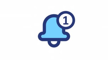 Animasyon yeni mesaj renk ui simgesi. Bildiriyorum. Sohbet sesi. Hatırlatma. Şeffaf arkaplanda alfa kanalı olan kusursuz HD video. Basit doldurulmuş RGB resim çizelgesi canlandırması