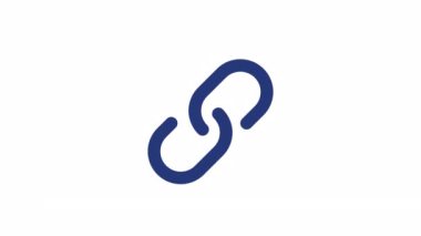 Animasyon hiper bağlantı renk ui simgesi. Dijital referans. Web sitesi yönlendirmesi. Şeffaf arkaplanda alfa kanalı olan kusursuz HD video. Basit doldurulmuş RGB resim çizelgesi canlandırması