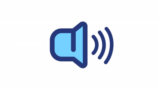 Анимированный Значок Цвета Высокой Громкости Громкость Звука Кнопка Аудио Управления — стоковое видео