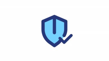 Animasyon koruma rengi ui simgesi. Virüs tespit edilmedi. Muayene tamamlandı. Şeffaf arkaplanda alfa kanalı olan kusursuz HD video. Basit doldurulmuş RGB resim çizelgesi canlandırması