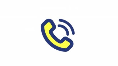 Canlandırılmış giden arama rengi ui simgesi. Telefon çeviriliyor. İletişim. Şeffaf arkaplanda alfa kanalı olan kusursuz HD video. Basit doldurulmuş RGB resim çizelgesi canlandırması