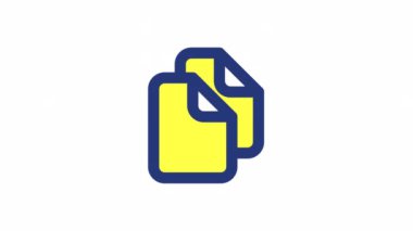 Animasyon dosya rengi ui simgesi. Pano. Belgeyi kopyala. Evrak işleri. Şeffaf arkaplanda alfa kanalı olan kusursuz HD video. Basit doldurulmuş RGB resim çizelgesi canlandırması