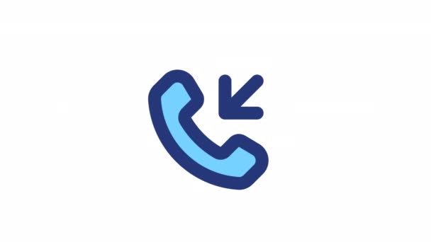 Animated Dial Error Color Icon Incoming Call Failure Telecommunication Seamless — Stock Video