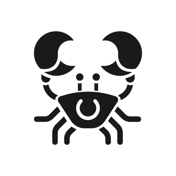 Символ Черного Крабового Знака Четвертый Астрологический Знак Раковые Зодиакальные Животные — стоковый вектор