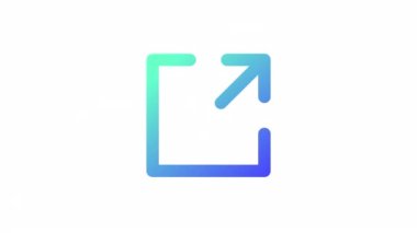 Animasyon gradyan ui simgesi. Dış bağlantı. Diğer web sitesi. Şeffaf arkaplanda alfa kanalı olan kusursuz HD video. Satır rengi kullanıcı arayüzü sembolü hareketli grafik canlandırması