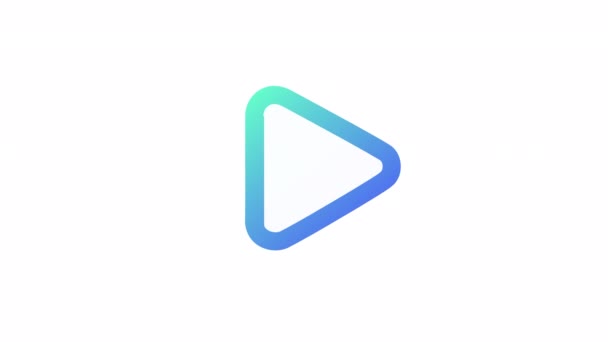 Animated Play Gradient Icon Multimedia Player Control Seamless Loop Video — Stock Video