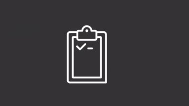 Animasyon hedefler beyaz çizgi ui simgesi. İşçi takdiri. Şeffaf arkaplanda alfa kanalı olan kusursuz HD video. Gece modu için izole edilmiş kullanıcı arayüzü hareketli grafik tasarımı