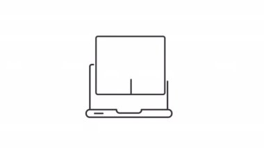 Canlı yayın doğrusal simgesi. Video içeriği oluşturma. Sosyal medya etkileşimi. Şeffaf arkaplanda alfa kanalı olan kusursuz HD video. Taslak hareketli grafik canlandırması