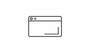 Animasyon dijital istatistikleri doğrusal simgesi. Veriler çevrimiçi araçlarla analiz ediliyor. İnternette iş. Şeffaf arkaplanda alfa kanalı olan kusursuz HD video. Taslak hareketli grafik canlandırması