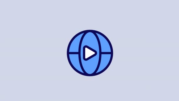 Анимированное Видео Онлайн Значок Цвета Международное Общение Содержание Интернете Бесшовный — стоковое видео