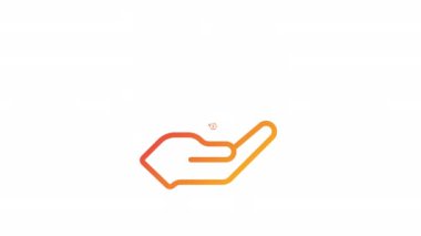 Animasyon domuz kumbarası gradyan simgesi. Tasarruf hesabı. Finansal varlık deposu. Şeffaf arkaplanda alfa kanalı olan kusursuz HD video. Taslak hareketli grafik canlandırması