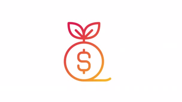 Animated Savings Gradient Icon Money Asset Enlargement Financial Success Reaching — Stock Video