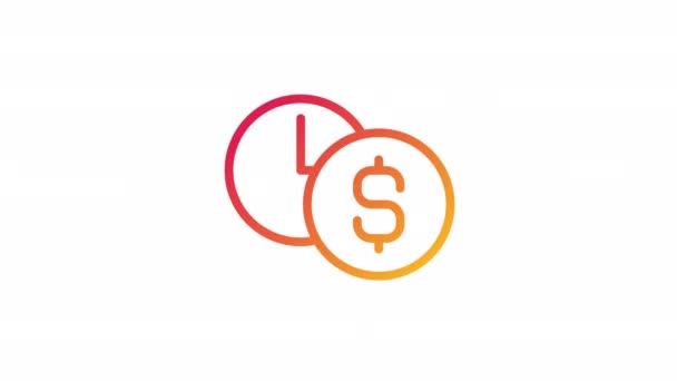 Animated Hourly Rate Gradient Icon Currency Exchange Service Financial Operations — Stock Video