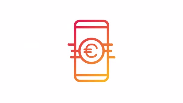 Geanimeerde Betaling Gradiënt Pictogram Financiële Overdrachten Smartphone Digitale Bank Naadloze — Stockvideo