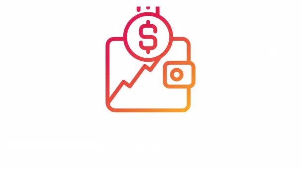 Animated Get Profit Gradient Icon Saving Account Growth Currency Rate — Stock Video