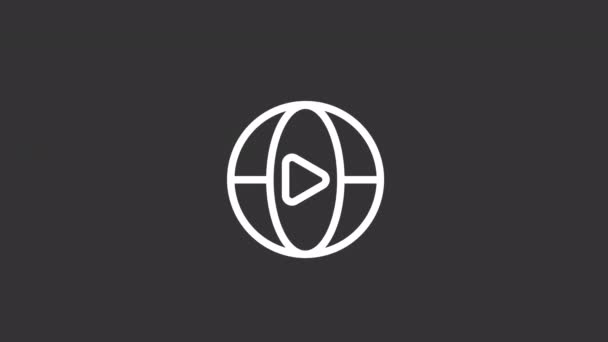 Animerad Webb Video Vit Linje Ikon Internationell Kommunikation Innehåll Internet — Stockvideo