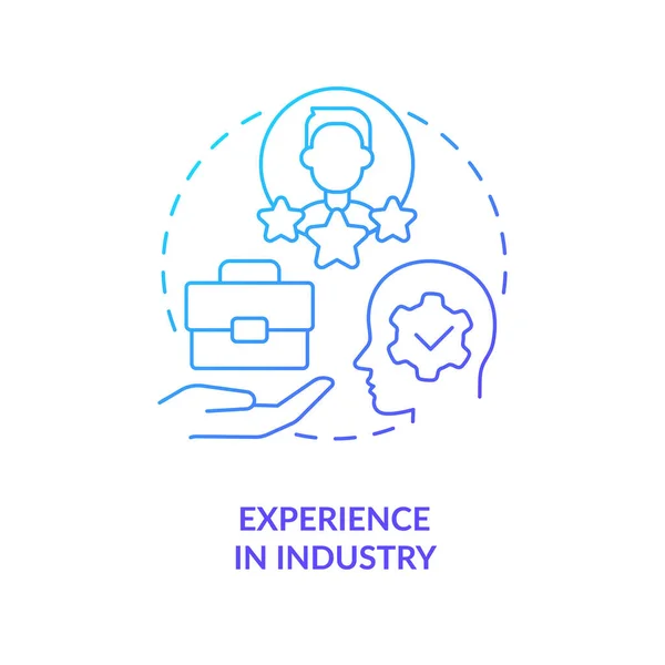 Experiencia Industria Icono Concepto Gradiente Azul Conocimiento Profesional Competencias Habilidades — Vector de stock