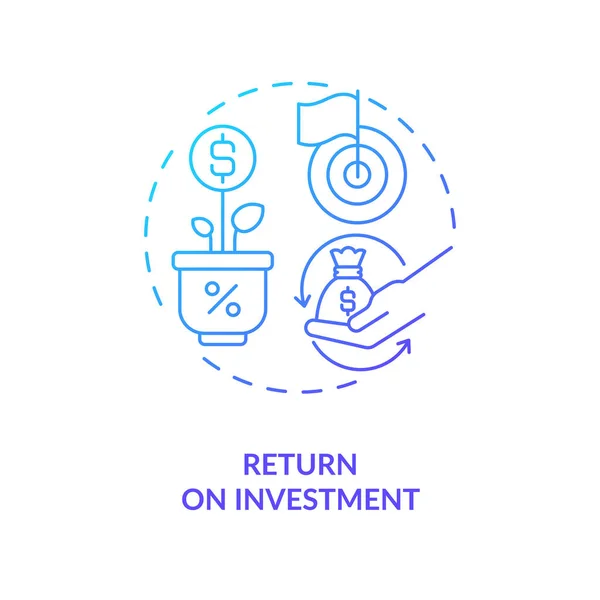Rendimento Dell Investimento Icona Del Concetto Gradiente Blu Affare Redditizio — Vettoriale Stock