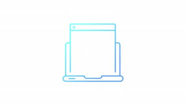 Animasyon işbirliği gradyan simgesi. İnternette iş ortaklığı. İletişim. Şeffaf arkaplanda alfa kanalı olan kusursuz HD video. Taslak hareketli grafik canlandırması