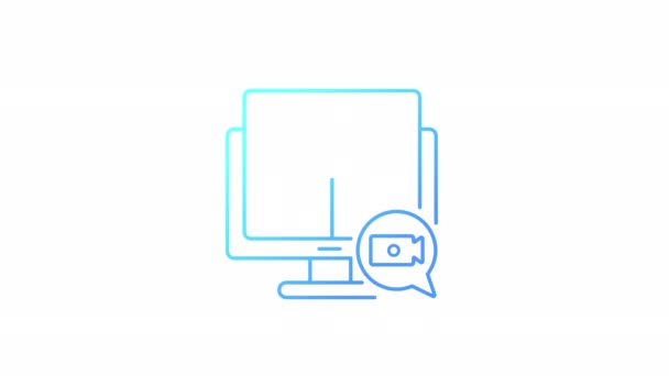 Icona Gradiente Schermo Condivisione Animata Mostrando Desktop Colleghi Riunione Online — Video Stock